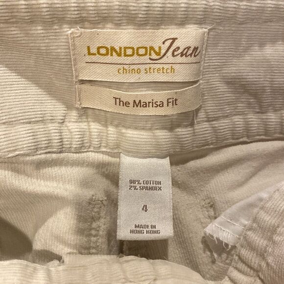 LONDON Jeans 4 Marisa Chino Corduroy Stretch Jeans Flare Pants Button Detail - Picture 4 of 4